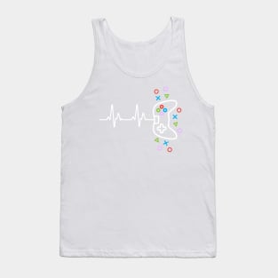 Gamer Heart Beat Video Game Lover Tank Top